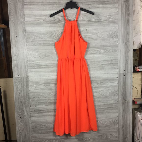 Nicole Miller Studio Halter Pleated Midi Dress - Picture 2 of 7